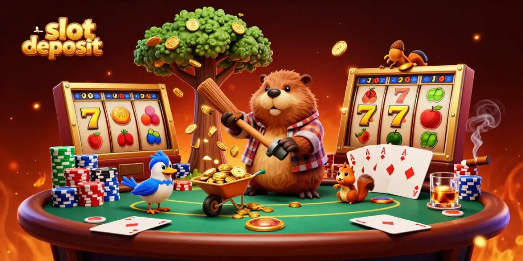 Experience thrilling slot deposit dana action with golden coins, vibrant slots, and adorably crafted characters.