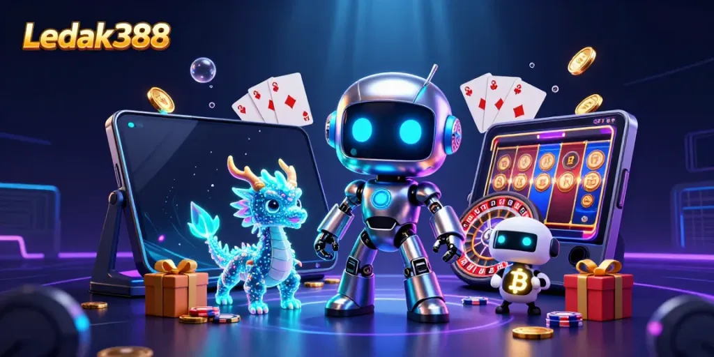 Play and win with Ledak388's exciting slot experience enhanced by vibrant 3D elements.
