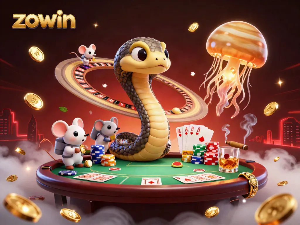 Experience the thrill of betting with zowin featuring a cosmic casino scene with vibrant gaming elements.